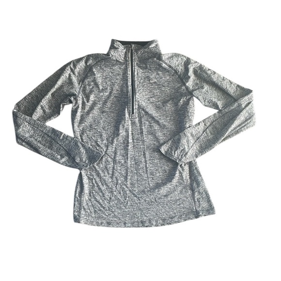 Nike Dri-Fit Size Medium Heathered Grey 1/4 Zip Pullover Top - Picture 2 of 7